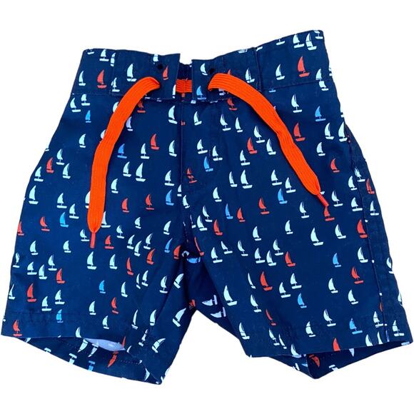 Janie and Jack Boys nautical Sailboat Swim Trunks NWOT 3-6 m - Picture 1 of 4